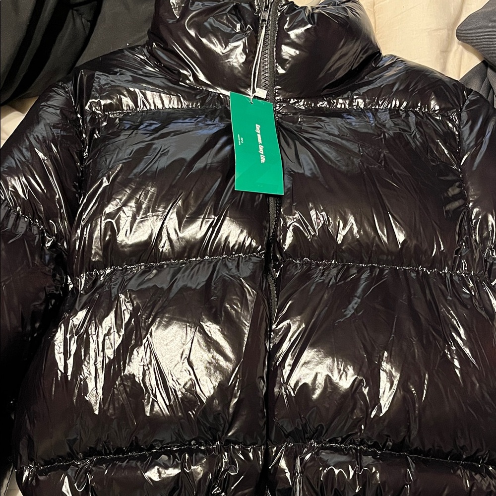 Shiny Black Puffer Jacket